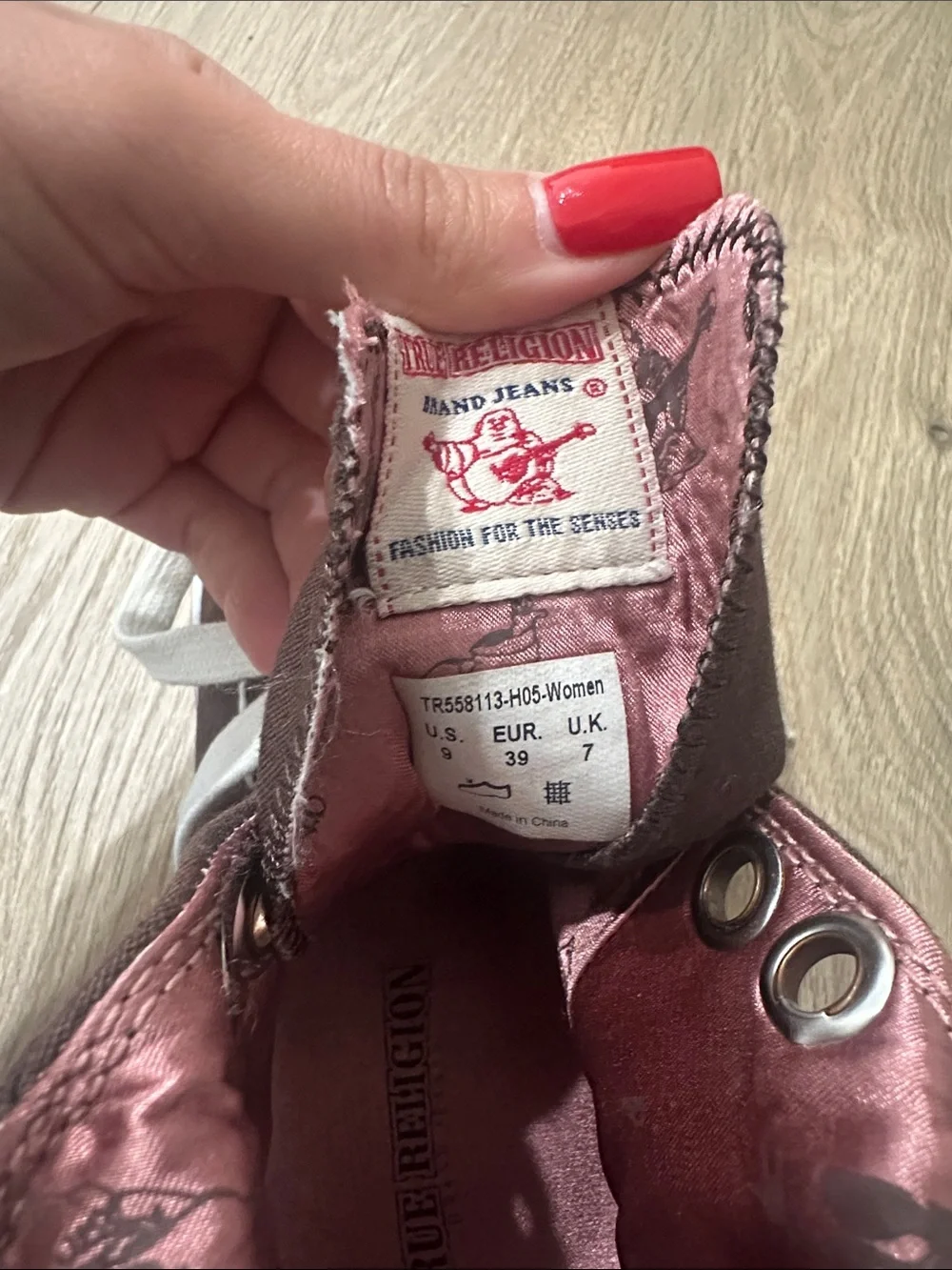 True Religion Pink Metallic High-Top Sneakers